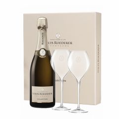 Champagne Louis Roederer Brut Collection 243 in Luxe geschenkdoos met 2 glazen